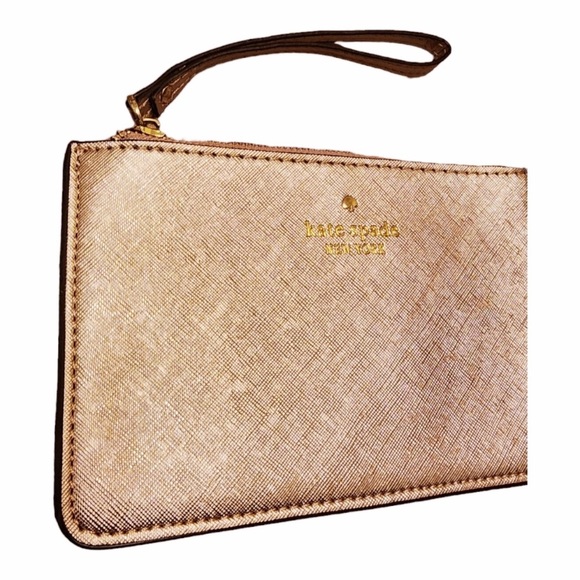 Kate Spade Large Metallic Pink Wristlet NEW WITHOUT TAGS